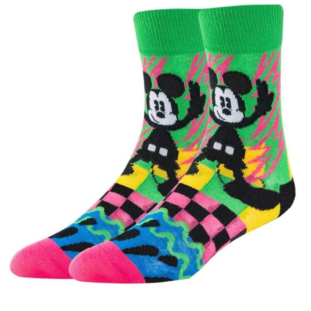 •Psychedelic Mickey• Graphic Unisex Mickey Mouse Crew Socks 3 for $21